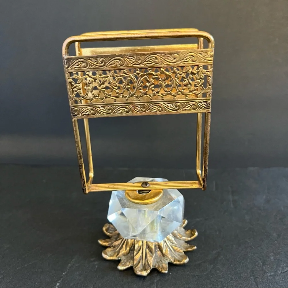 Hollywood Regency Gold Ton Filigree Vanity Set of 6 Boudoir Decor